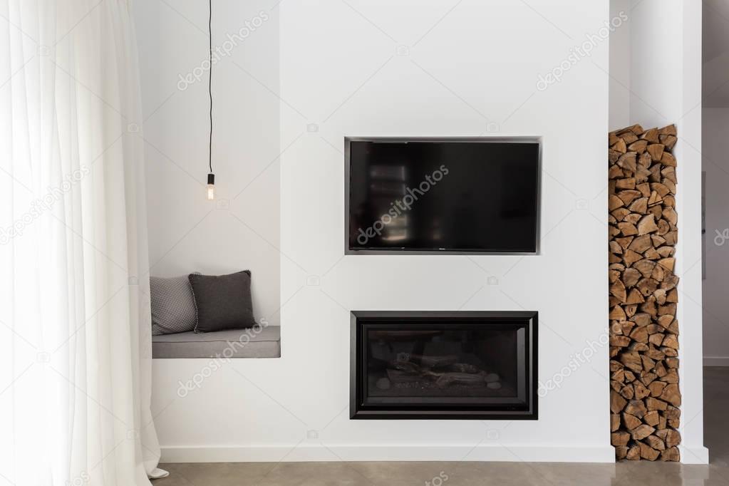 Flat-screen TV mounted cleanly on a living room wall